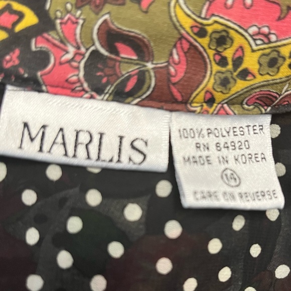 Vintage Marlis Mixed Print Top-size 14 - Picture 3 of 6